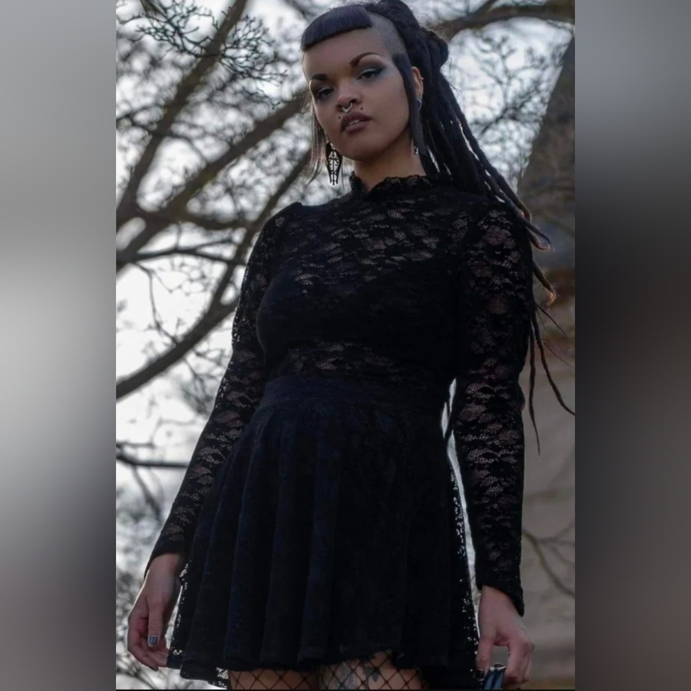 Killstar: Spells Lace Top, Black, Velvet, Size XS, BNWT